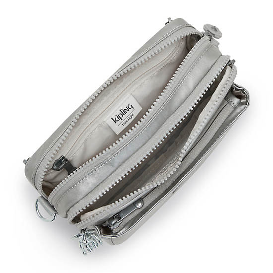 Kipling Abanu Multi Metallic Convertible Crossbody Veske Lyse Grå | NO 2187XY